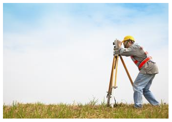 <em>Fig 4.1 A surveyor mapping out an area</em>