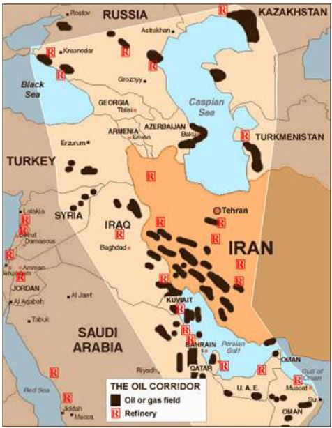 <em>Figure 5.12 Oilfields in the Middle East</em>
