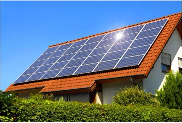 <em>Figure 8.2 Rooftop solar panels</em>